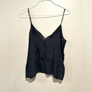 American Eagle cropped grey top with panel detailing